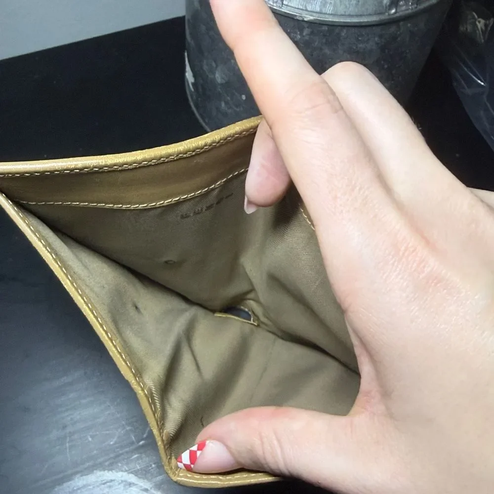 Beige Fendi Zucchino monogram canvas and leather bifold wallet